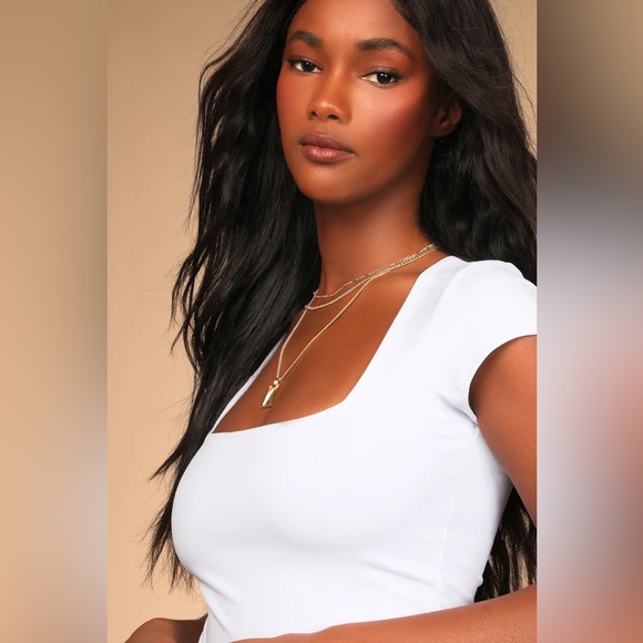 Free People Intimately - White Bodysuit - Thong - Square Neck - Short Sleeve XS - Picture 3 of 10